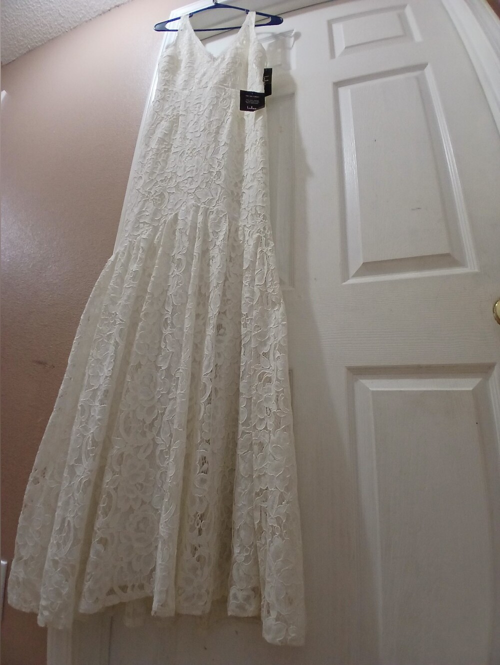 Lulu's Cream Floral Lace Maxi Dress